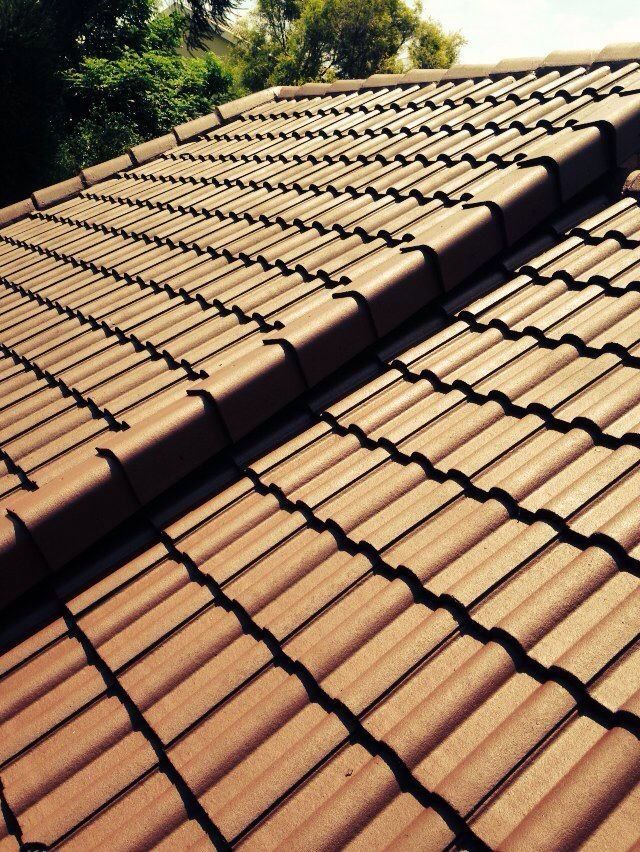 Tiled roof after repairs